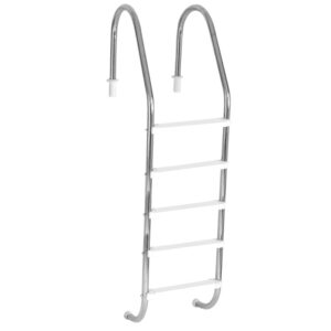Escada Tradicional em Aço Inox 5 Degraus Anatômicos em ABS - Sodramar