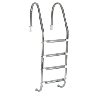 Escada Tradicional em Aço Inox 4 Degraus Anatômicos em Inox - Sodramar