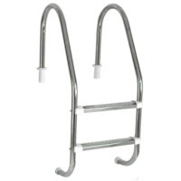 Escada Tradicional em Aço Inox - Sodramar (Opções: 2, 3, 4 ou 5 degraus anatômicos em Inox)